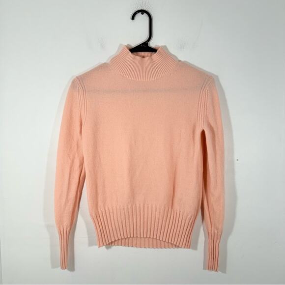 J. Crew 100% Cashmere Peach Pink Mock Neck Sweater Size XXS AD349 - Picture 1 of 10